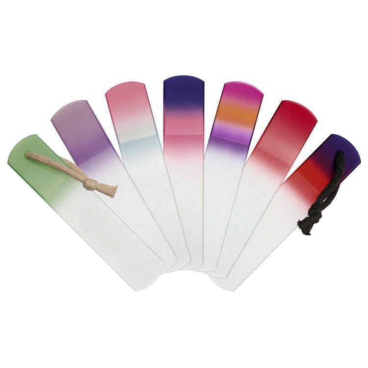 Czech glass spa file bars in varied colors with ropes. 