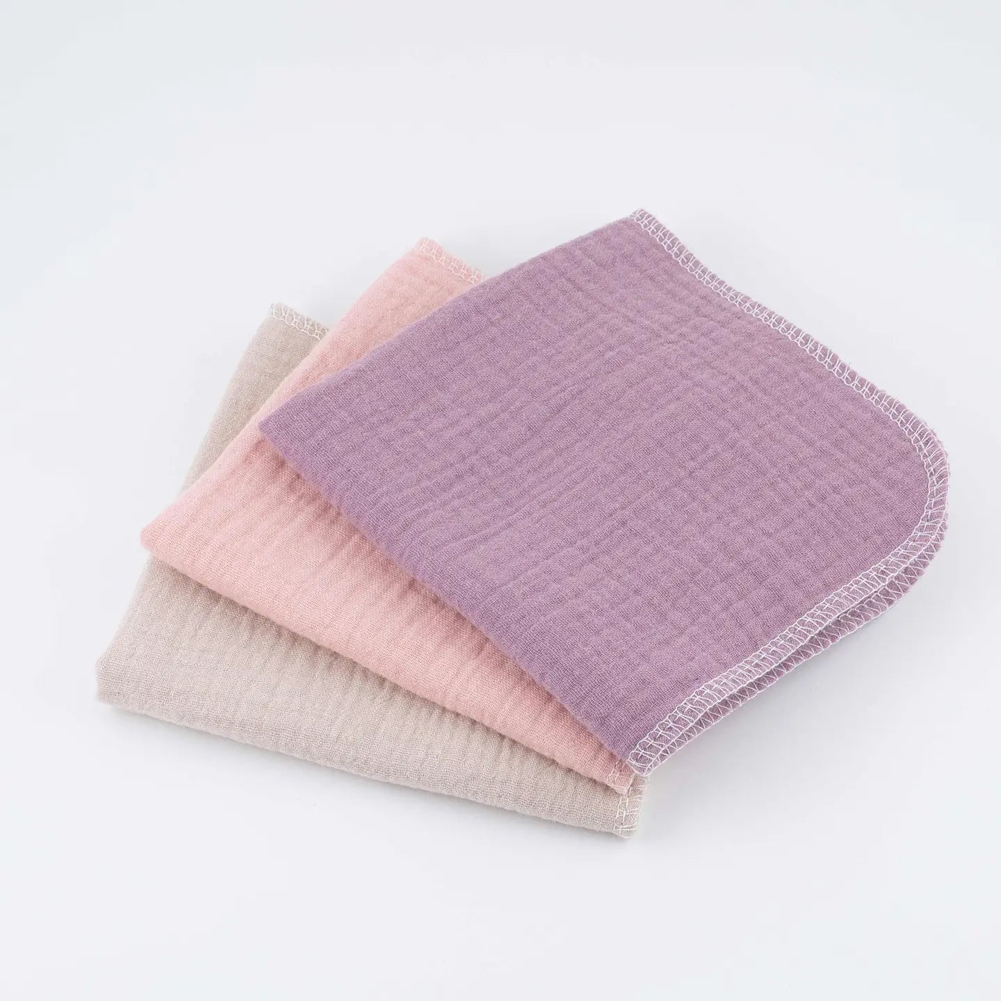 Pink Organic cotton washcloths.