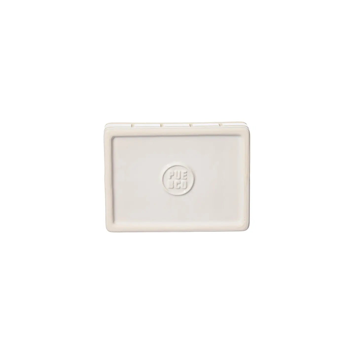 Bottom of ceramic soap dish. 