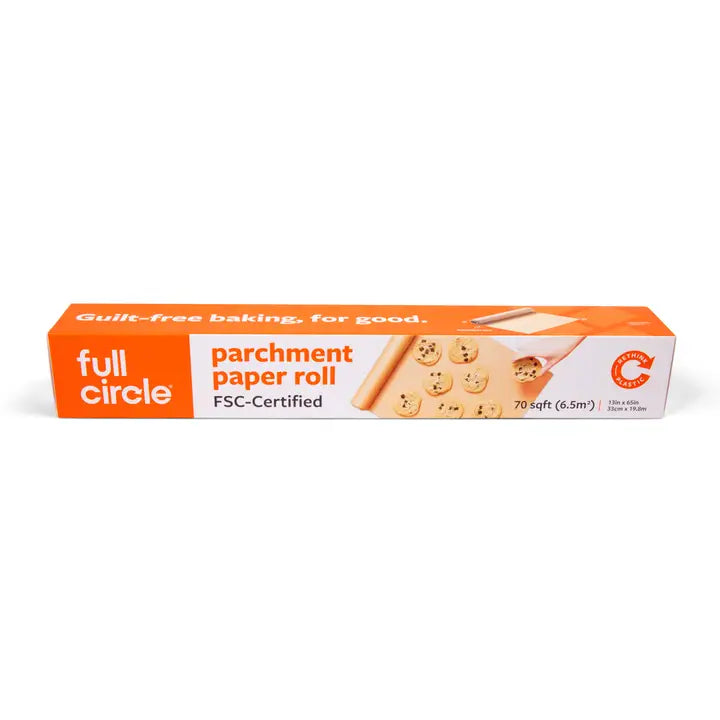 Box of Full Circle parchment paper roll on a white background
