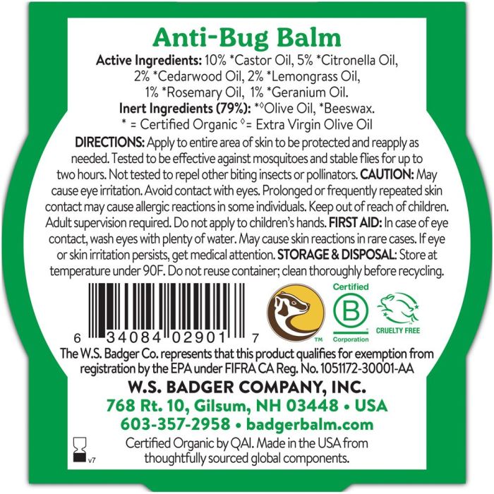 Ingredients and directions of use on back of tin. 