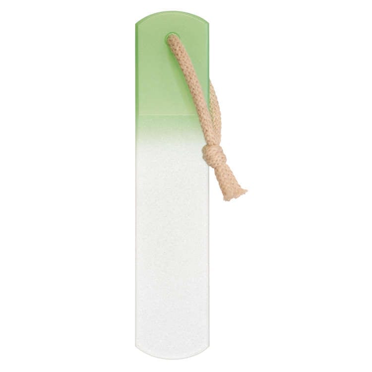 Single czech glass nail file with rope.