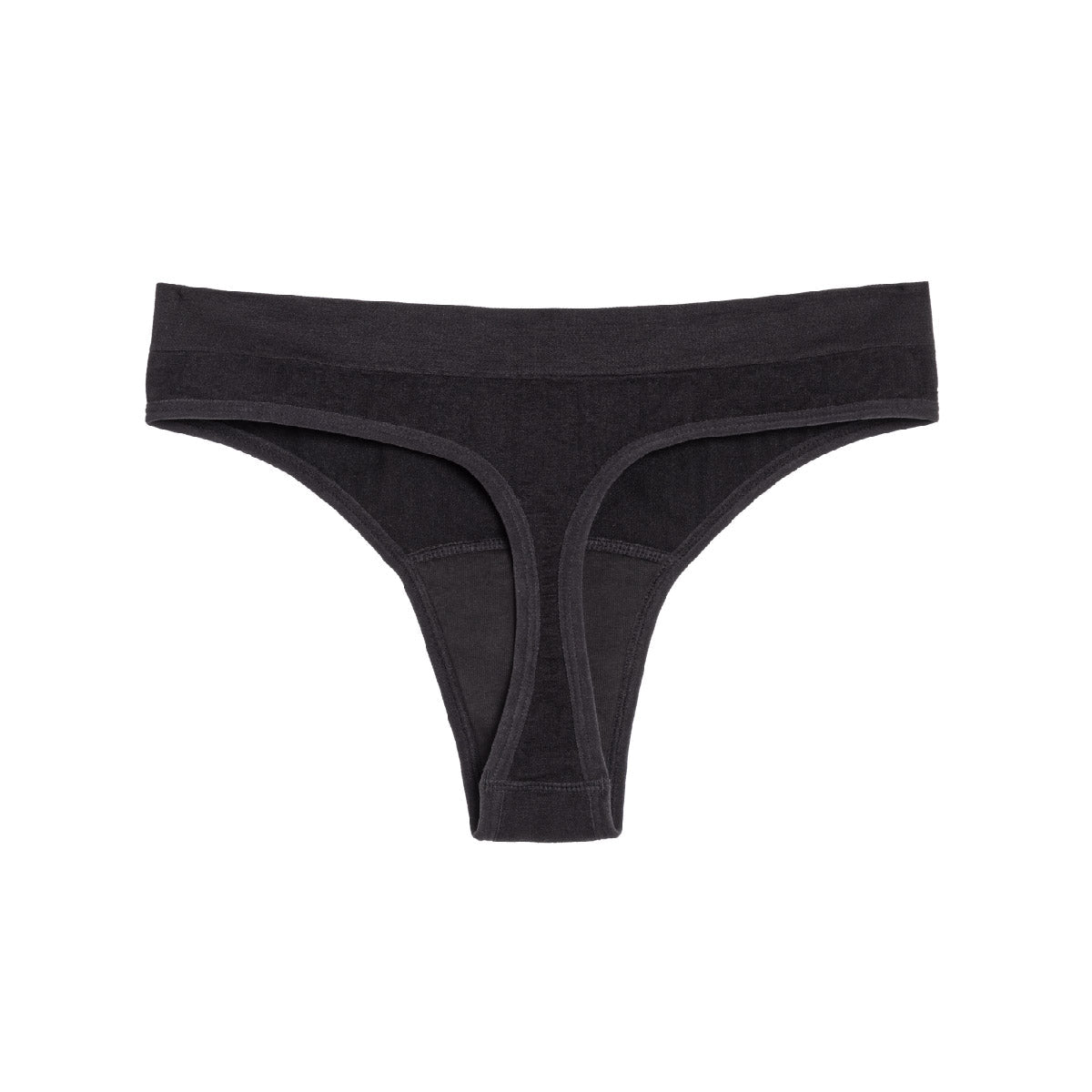 period company black sporty thong.